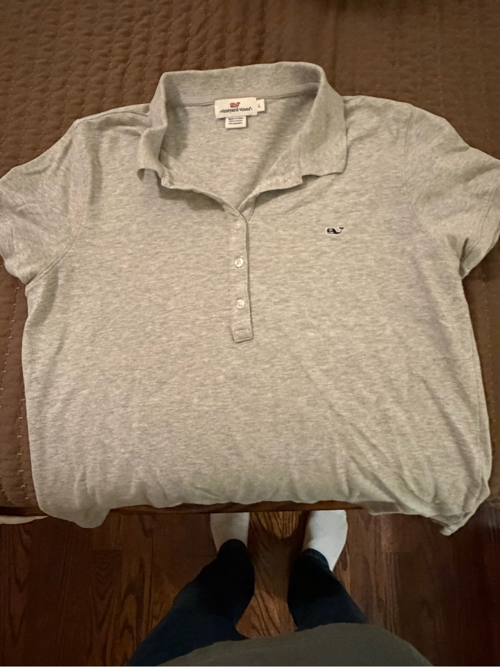Vineyard Vines Light Gray Women's Polo Button-Down